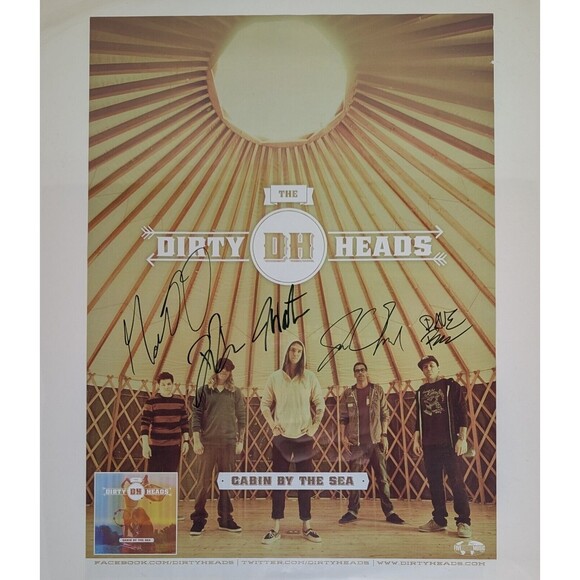 The Dirty Heads Signed 11x17 Cabin By The Sea 2012 Poster Full Band Autographed